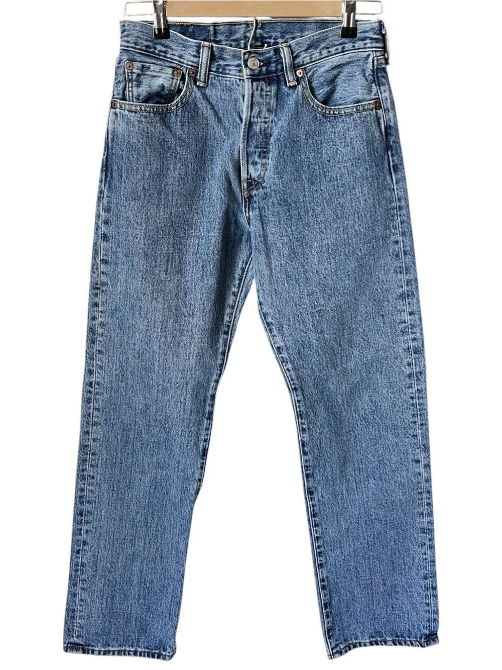 Levis Men’s Classic 501 Button Fly  Medium Wash Blue Denim Jeans Size 29x30